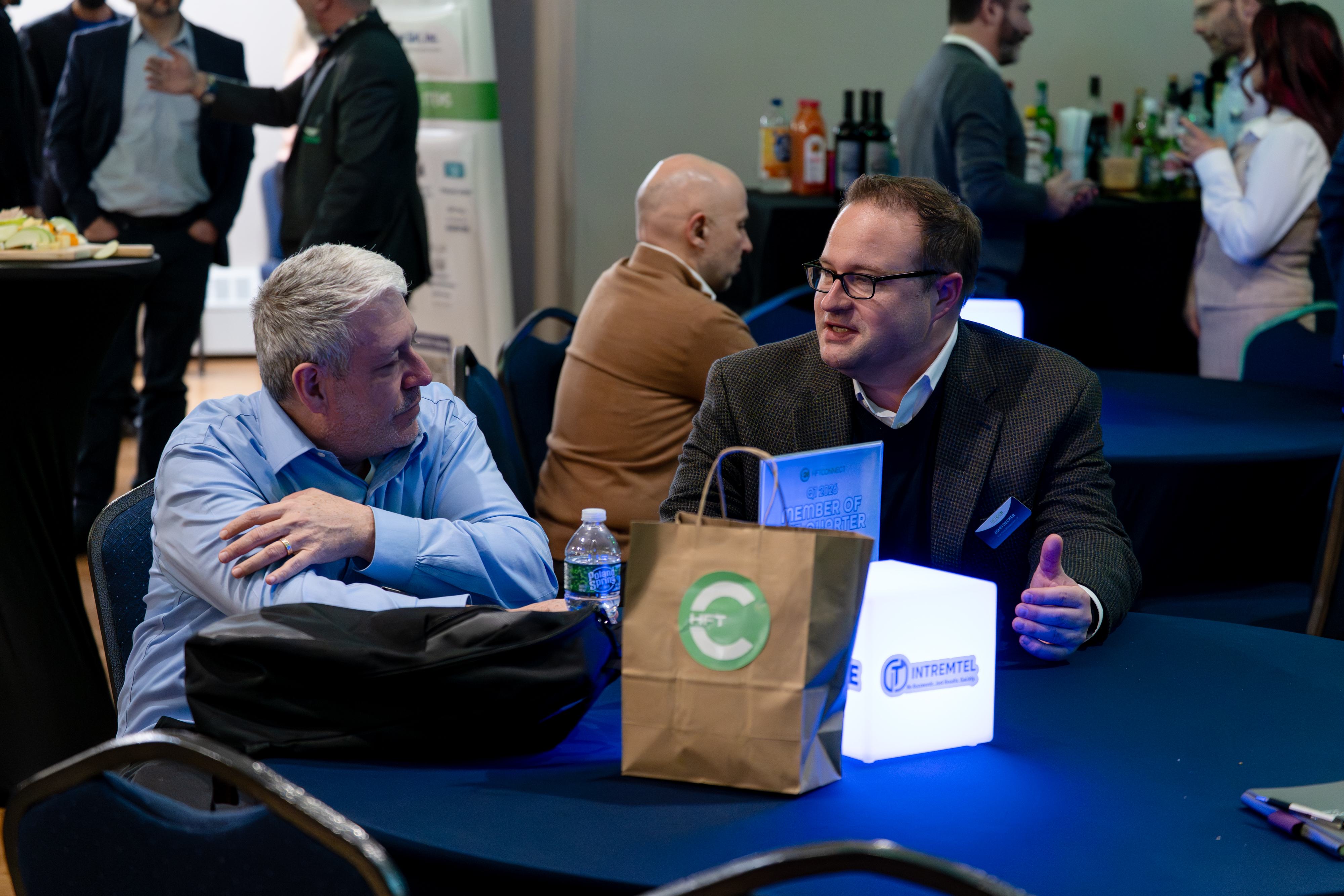 HFTC Members comparing swag.