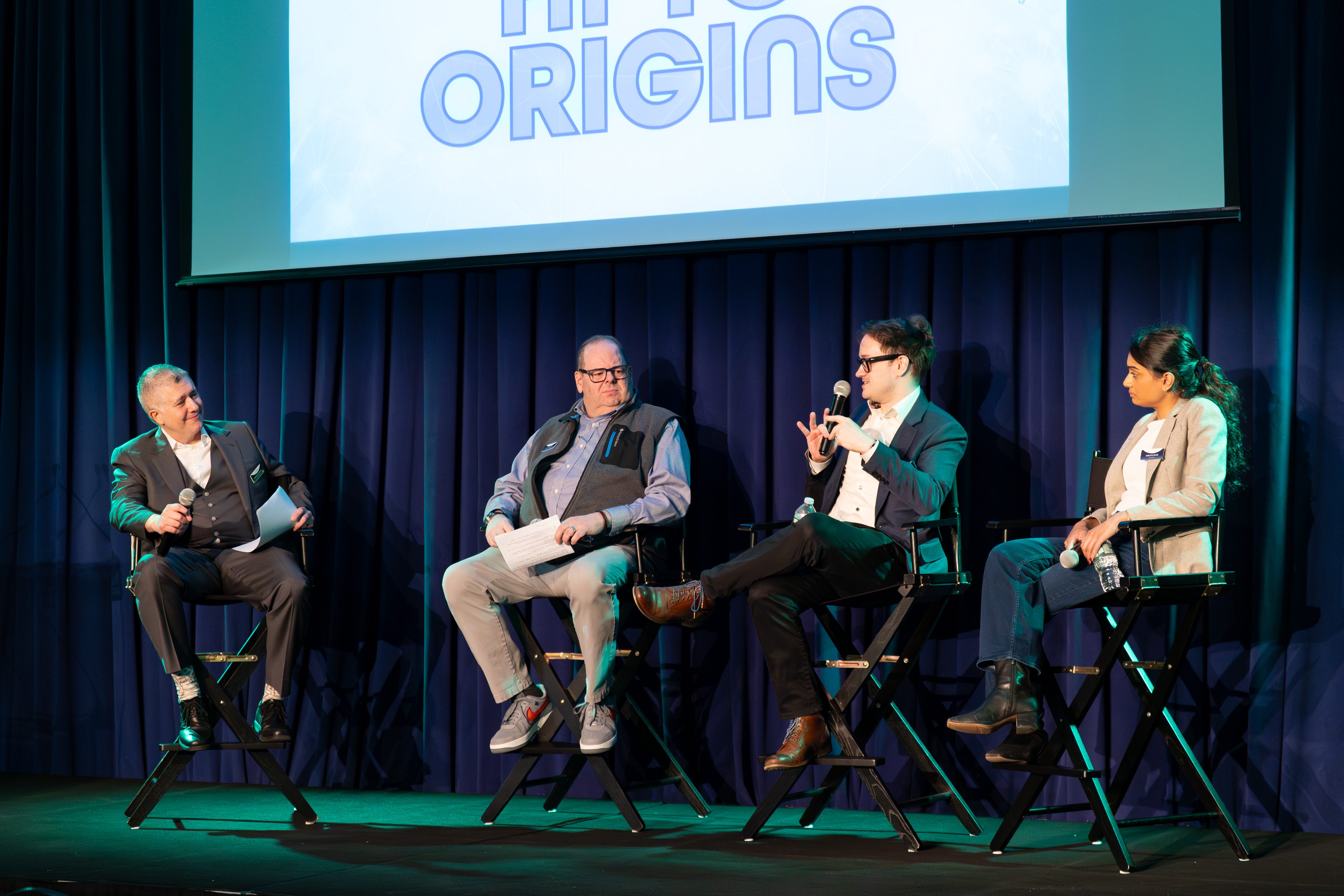 Panel: The Birth of Real Time Data Feeds with Panelists (from left to right) Ben Saberin, Steven Kerstein, Bryan Hull & Shruthi Velidi.